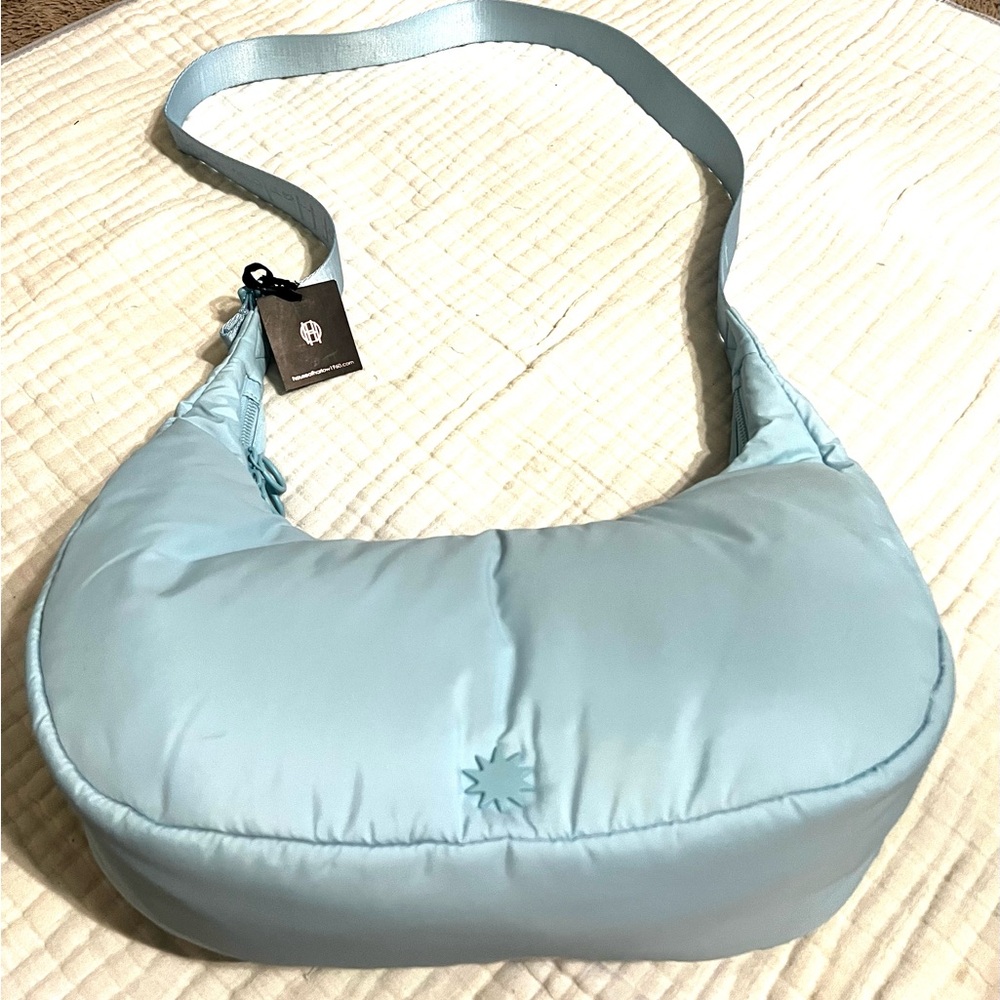 House of Harlow 1960 Crescent Moon Nylon Puffy Athleisure Bag - Blue 🩵​​